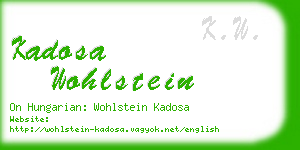 kadosa wohlstein business card